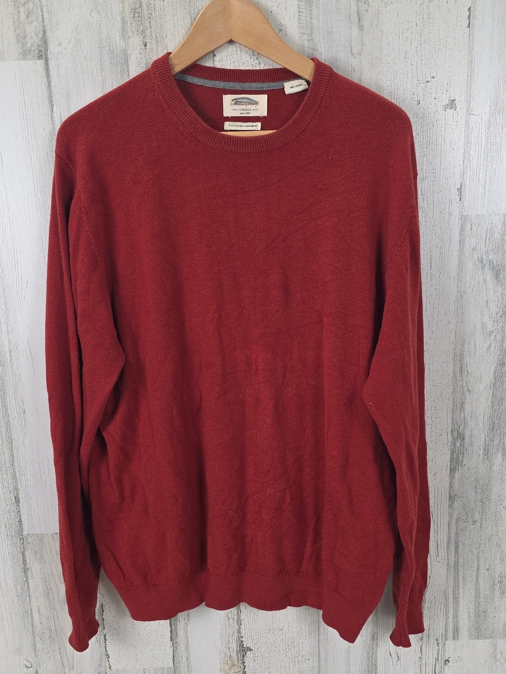 Weatherproof Vintage Crewneck Sweater Rust Cotton Cashmere Blend Size Large